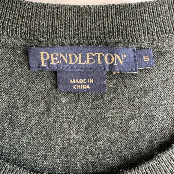 Pendleton Women’s Wool Sweater Small Green High Low Hem Long Sleeve Relaxed Fit - Picture 5 of 6